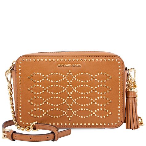 michael kors ginny studded sm crossbody leather handbag blossom|Ginny Medium Studded Pebbled Leather Crossbody Bag.